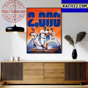 Players With 2000 Hits For The Houston Astros In MLB Classic T-Shirt Art Decor Poster Canvas