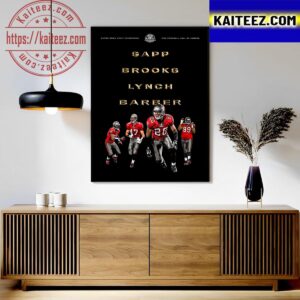 Ronde Barber Derrick Brooks Warren Sapp And John Lynch Of Tampa Bay Buccaneers Are Pro Football Hall Of Famers 2023 Art Decor Poster Canvas