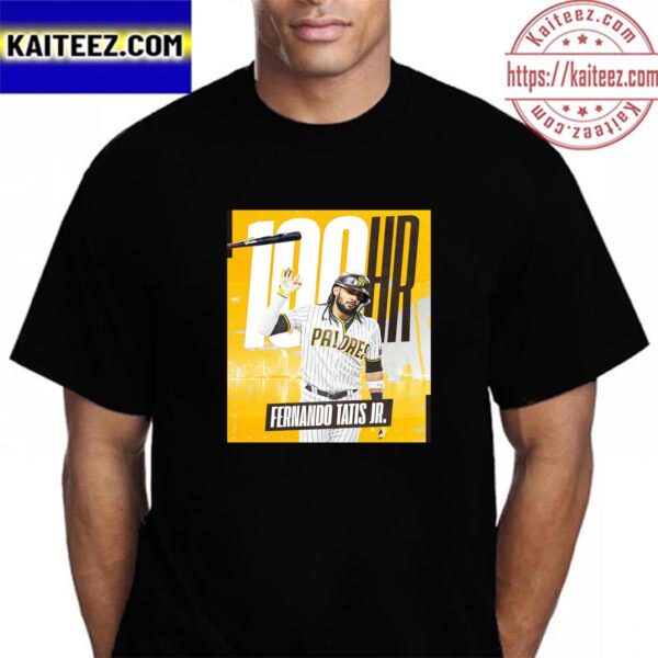 San Diego Padres Fernando Tatis Jr 100 Career Home Runs Vintage T-Shirt