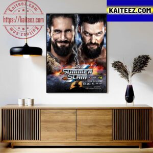 Seth Rollins Defends The World Heavyweight Championship Against Finn Balor At WWE Summerslam Art Decor Poster Canvas