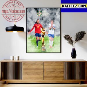 Spain Vs England In The FIFA Womens World Cup Final For The First Time Art Decor Poster Canvas