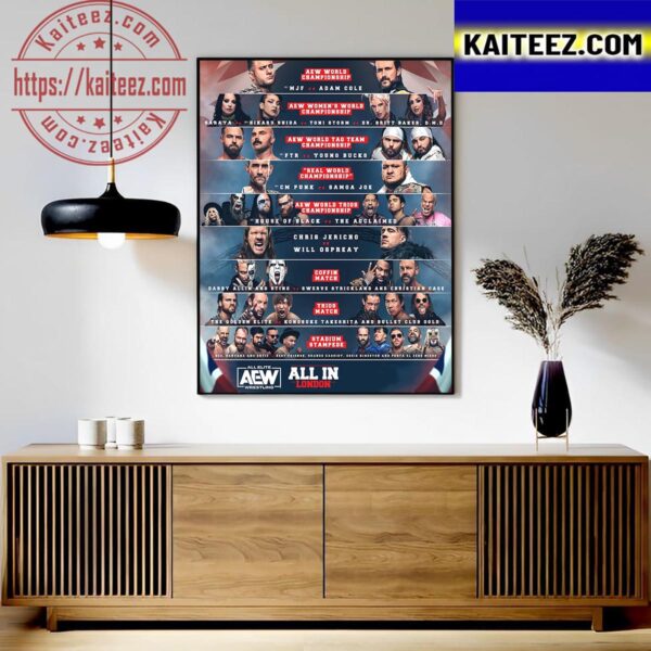 The AEW All In Events Matching Schedule At Wembley Stadium In London Art Decor Poster Canvas