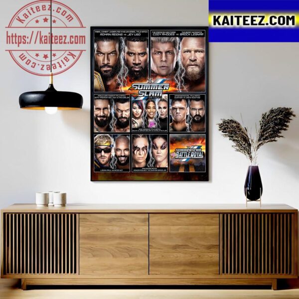 The Biggest Party Of The Summer At WWE SummerSlam Detroit Art Decor Poster Canvas
