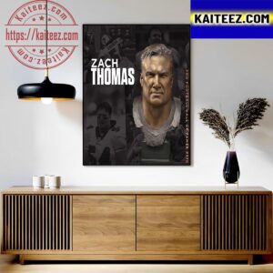 The Bronze Bust Of Hall Of Famer 370 For Zach Thomas Of Miami Dolphins Art Decor Poster Canvas