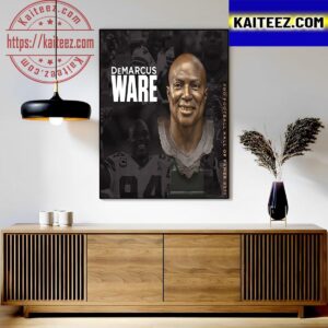 The Bronze Bust Of Hall Of Famer 371 For DeMarcus Ware Of Dallas Cowboys And Denver Broncos Art Decor Poster Canvas