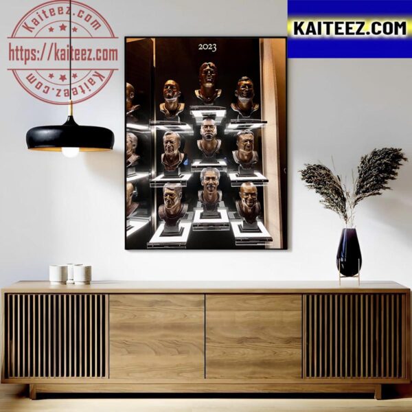 The Bronze Busts Of The Nine Members Of The Class Of 2023 Pro Football Hall Of Fame Art Decor Poster Canvas