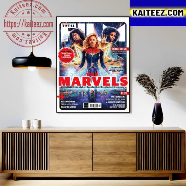 The Marvels Even Higher Even Faster Even Further Movie Of Marvel Studios On Cover Total Film Art Decor Poster Canvas