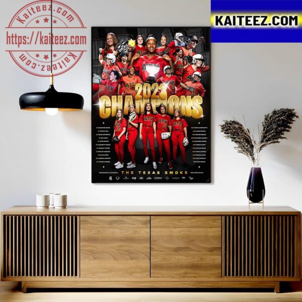 The Texas Smoke Are 2023 Champions Schiffhauer Cup Art Decor Poster Canvas