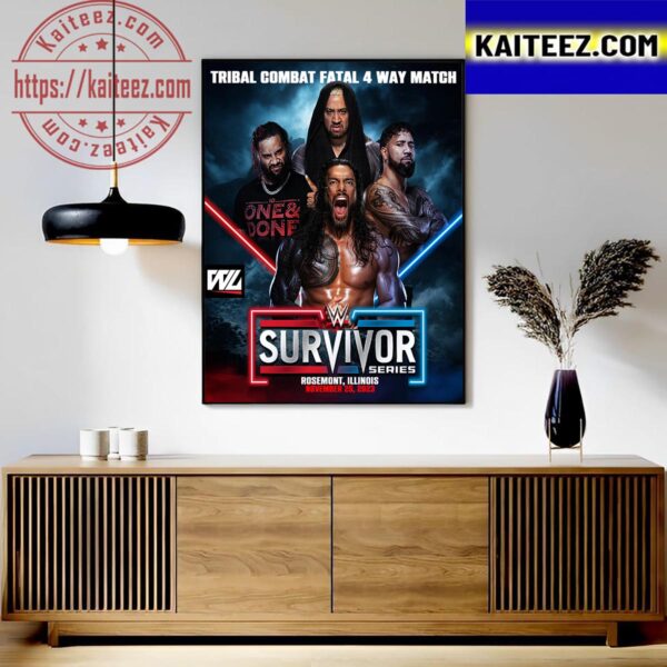 Tribal Combat Fatal 4 Way Match at WWE Survivor Series Art Decor Poster Canvas