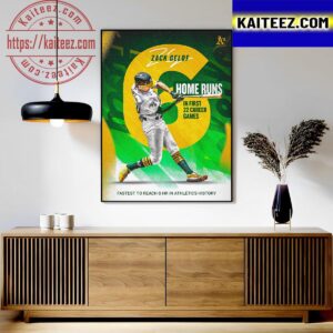 Zack Gelof Fastest To Reach 6 Home Runs In First 22 Career Games Art Decor Poster Canvas