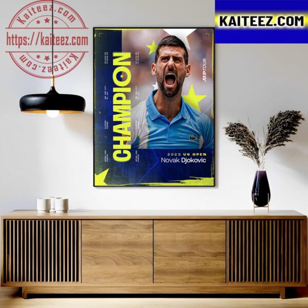 2023 US Open Champion Is Novak Djokovic Art Decor Poster Canvas