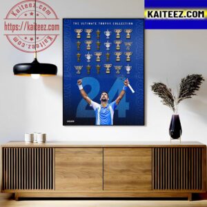 24x Grand Slam Champion For Novak Djokovic The Ultimate Trophy Collection Art Decor Poster Canvas