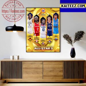 All-Star Five Of FIBA Basketball World Cup 2023 Art Decor Poster Canvas
