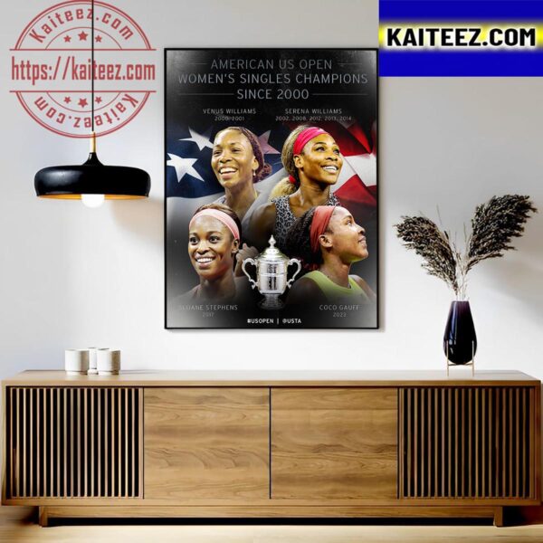 American US Open Womens Singles Champions Since 2000 Art Decor Poster Canvas