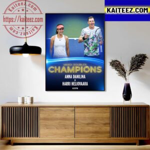 Anna Danilina And Harri Heliovaara Are The Mixed Doubles Champions At US Open 2023 Art Decor Poster Canvas