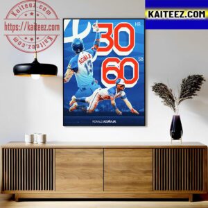 Atlanta Braves Ronald Acuna Jr 30 HR And 60 SB Art Decor Poster Canvas