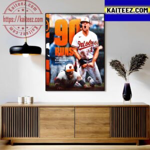 Baltimore Orioles Gunnar Henderson 90 Runs T-Most In A Single Season Art Decor Poster Canvas