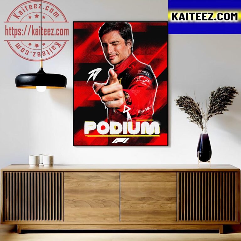 Carlos Sainz Scuderia Ferrari British GP winner poster canvas - Kaiteez