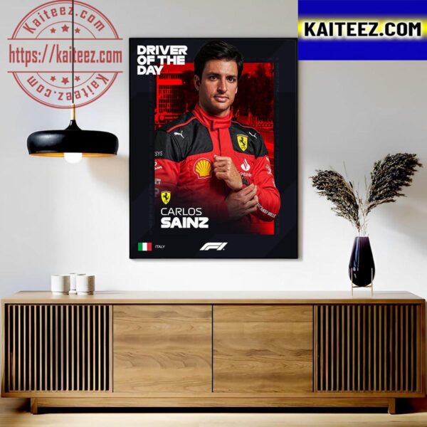 Carlos Sainz Is F1 Driver Of The Day in Monza At Italian GP Art Decor Poster Canvas