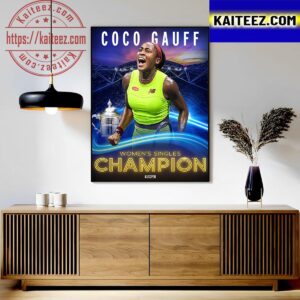 Coco Gauff Is The Womens Singles Champion At US Open 2023 Art Decor Poster Canvas