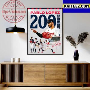Congrats to Pablo Lopez On 200 Strikeouts This Season With Minnesota Twins In MLB Art Decor Poster Canvas