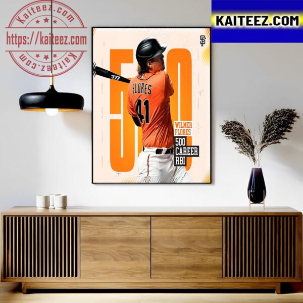 Congrats to Wilmer Flores on 500 Major League RBI Art Decor Poster Canvas