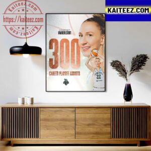 Congratulations To Courtney Vandersloot Of The New York Liberty 300 Career Playoff Assists Art Decor Poster Canvas