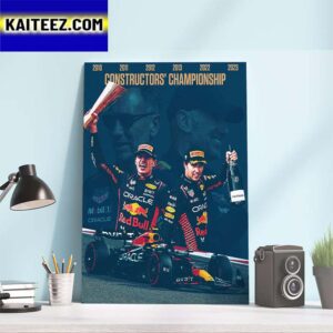 Congratulations To Red Bull Back-To-Back Constructors Championship Title Art Decor Poster Canvas