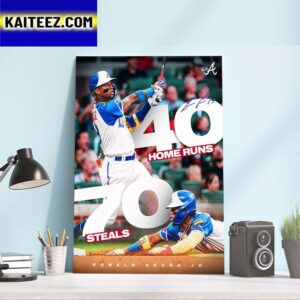 Congratulations To Ronald Acuna Jr 40 Home Runs And 70 Steals in MLB This Season Art Decor Poster Canvas