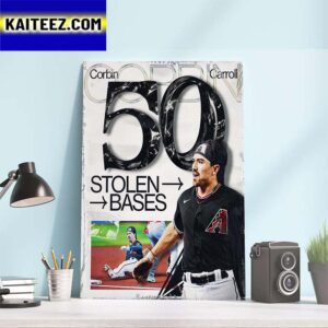 Corbin Carroll 50 Stolen Bases In MLB Art Decor Poster Canvas