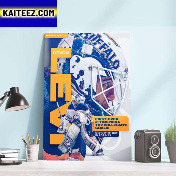 Devon Levi Is The Youngest Goalie To Start For The Buffalo Sabres In Over 27 Years at NHL Art Decor Poster Canvas