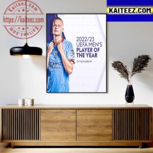 Erling Haaland Wins The UEFA Mens Player Of The Year For 2022-23 Season Art Decor Poster Canvas