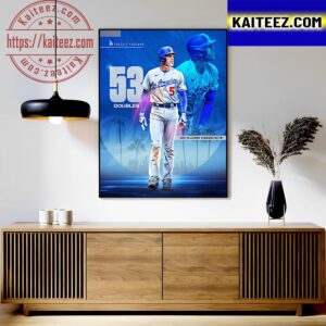 Freddie Freeman 53 Doubles Is The Most In A Season In Los Angeles Dodgers History Art Decor Poster Canvas