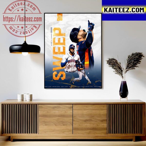 Houston Astros Sweep In The Heart Of Texas Art Decor Poster Canvas