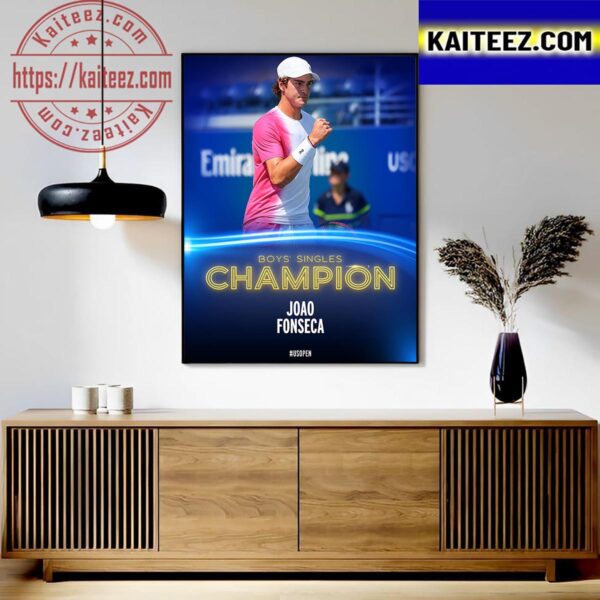 Joao Fonseca Is The Boys Singles Champion At US Open 2023 Art Decor Poster Canvas