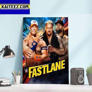 John Cena Battle Against Thebloodline Jimmy Uso And Solo Sikoa At WWE Fastlane Art Decor Poster Canvas