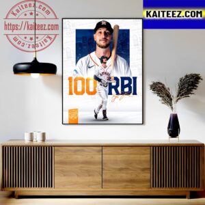 Kyle Tucker 100 RBI With Houston Astros In MLB Art Decor Poster Canvas
