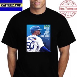 Los Angeles Dodgers Mookie Betts 105 Most RBI Out Of Leadoff Spot In A Single Season Vintage T-Shirt