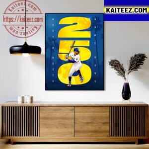 Los Angeles Dodgers Mookie Betts 250 Home Runs In MLB Art Decor Poster Canvas