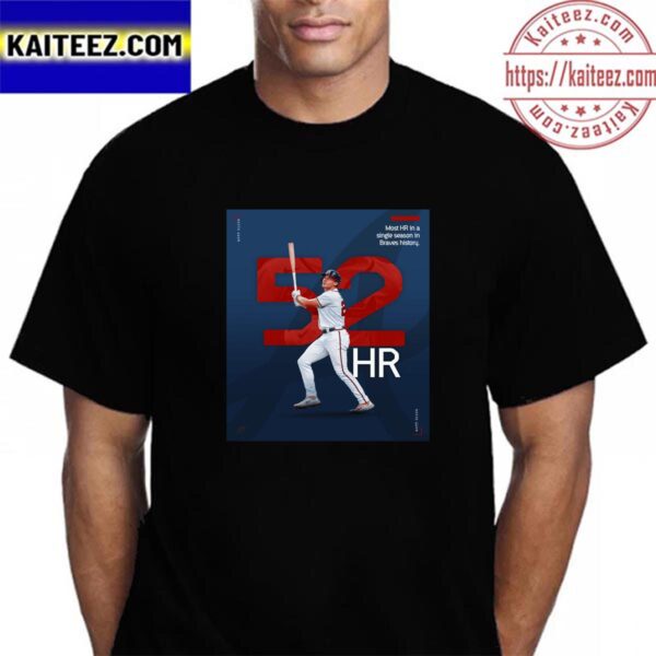 Matt Olson 52 HR Is The Most In A Single Season In Atlanta Braves History Vintage T-Shirt