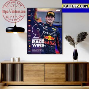 Max Verstappen 9 Consecutive Race Wins In A Row In F1 Art Decor Poster Canvas