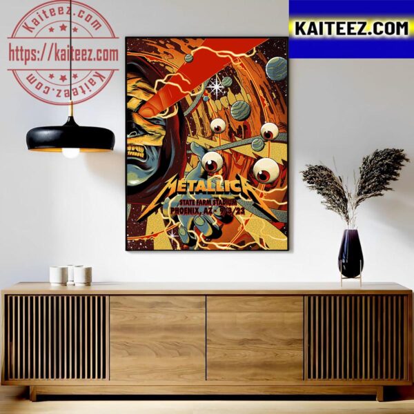 Metallica M72 World Tour Day Two at State Farm Stadium Phoenix AZ September 3 2023 Art Decor Poster Canvas