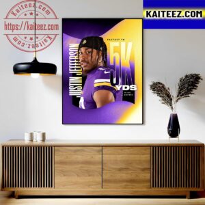 Minnesota Vikings Justin Jefferson Fastest to 5K YDS In NFL History Art Decor Poster Canvas