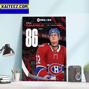 Montreal Canadiens Cole Caufield In EA Sports NHL 24 Rating Art Decor Poster Canvas