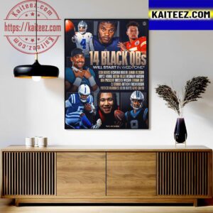 NFL History 14 Black Quarterbacks Starting In NFL Week 1 Art Decor Poster Canvas