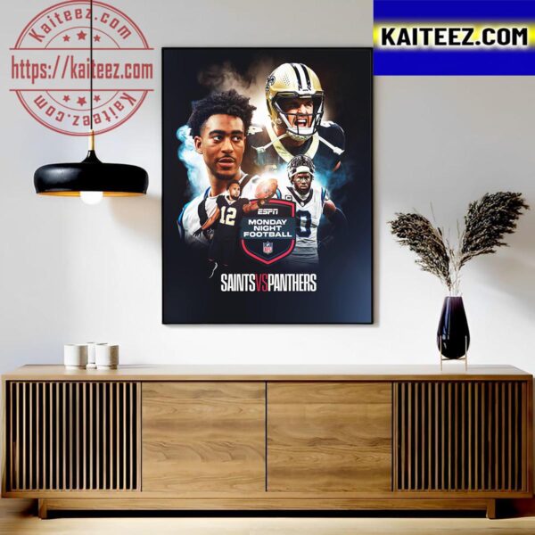 NFL Monday Night Football New Orleans Saints Vs Carolina Panthers Art Decor Poster Canvas