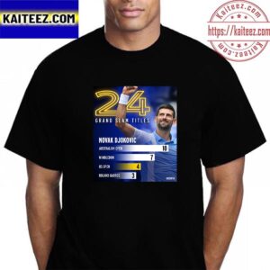 Novak Djokovic 24 Grand Slam Champion Titles Vintage T-Shirt