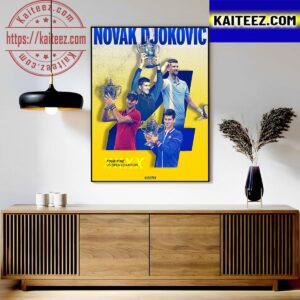 Novak Djokovic 4-Time US Open Champion Art Decor Poster Canvas