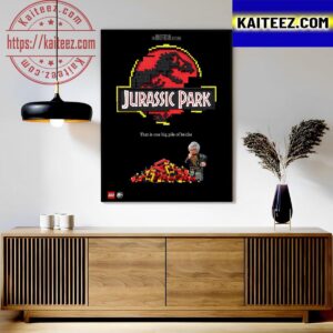 Official Poster For Lego Jurassic Park That Is One Big Pile Of Bricks Art Decor Poster Canvas