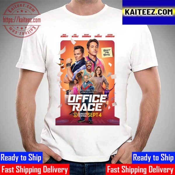 Official Poster For Office Race A New Comedy Central Original Movie Vintage T-Shirt